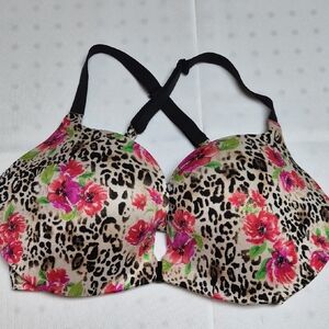 Victoria's Secret Pink Floral and Leopard Push Up Bra 36DD